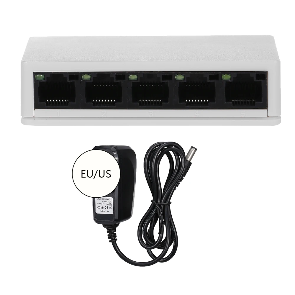 SW05 5 Порты и разъёмы гигабитный коммутатор 10/100 Мбит/с Ethernet компонентов сетевой