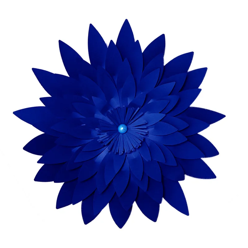 blue Daisy Diy полуфабрикаты гигантская искусственная бумага Цветок Блестящий Фон для фотосессии настенные украшения большие бумажные бутоны реквизит для фотосъемки - Цвет: blue Daisy