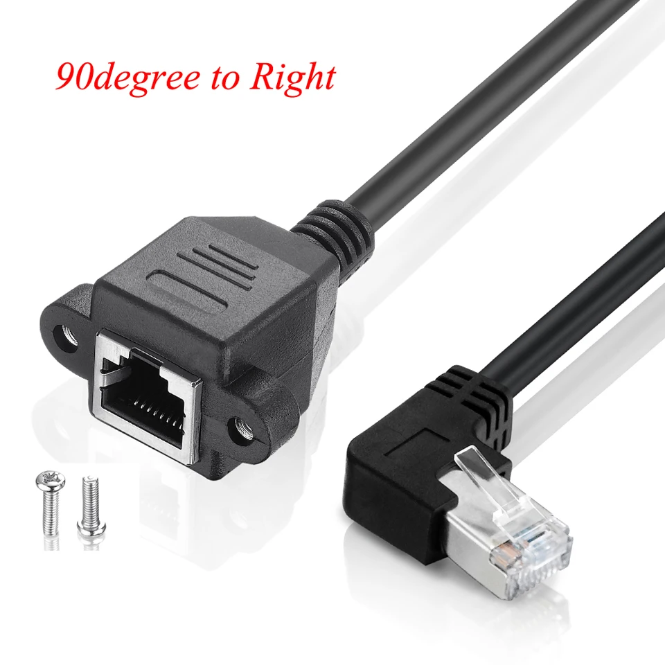 Кабель RJ45 Ethernet CAT 6 30 см 1 м Bochara M/F удлинительный экранированный с винтовым