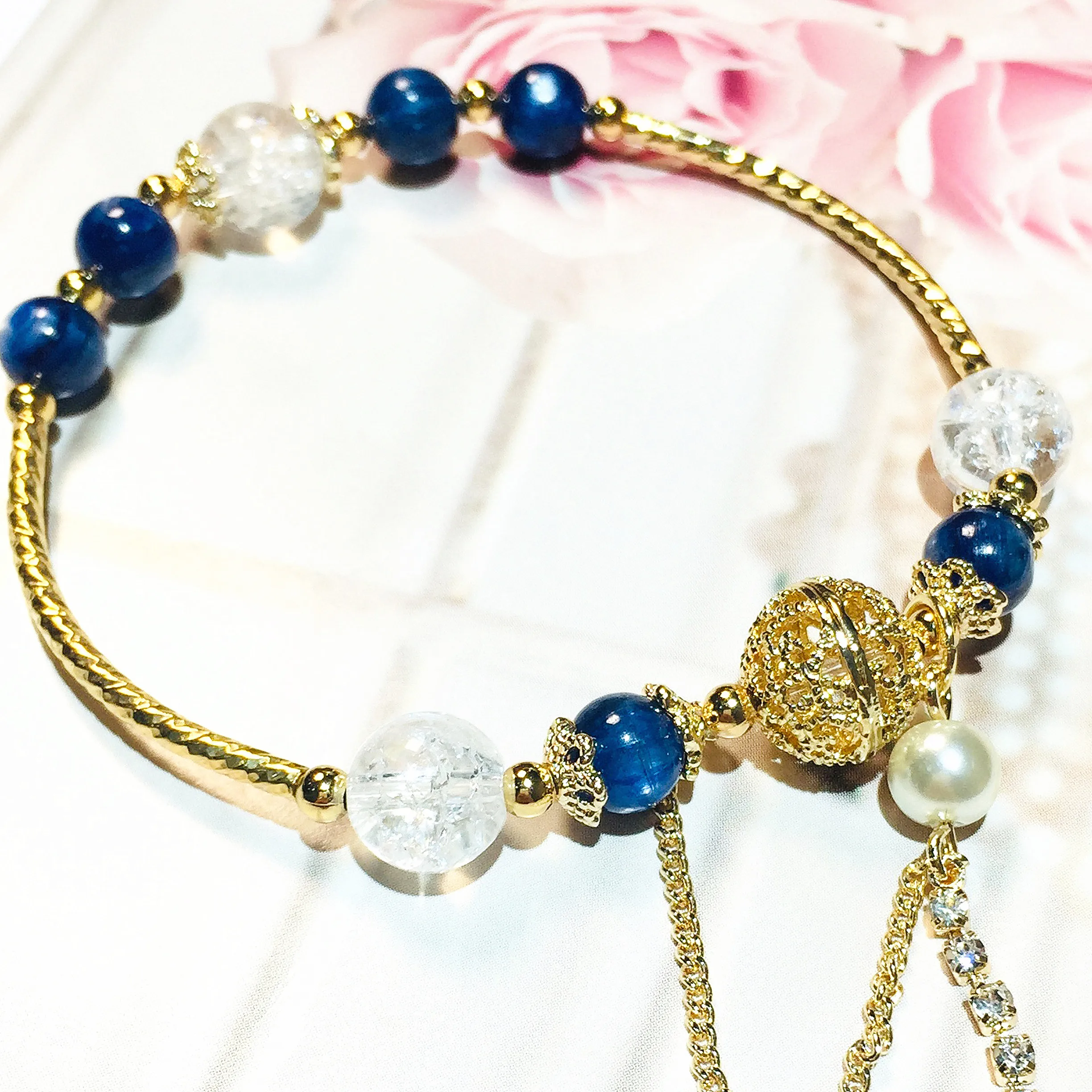 

Natural Stone Kyanite Chakra Beaded Handmade Bracelets DIY Accessories Jewelry Yoga Healing Energy Gemstone Spacer Factory Price