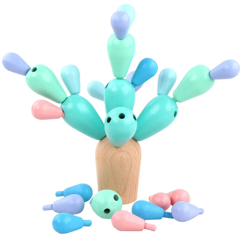 

Children's Wooden Toys Cactus Colorful Letters Building Blocks Inserting Cactus Baby Early Education Educational Toys Gift