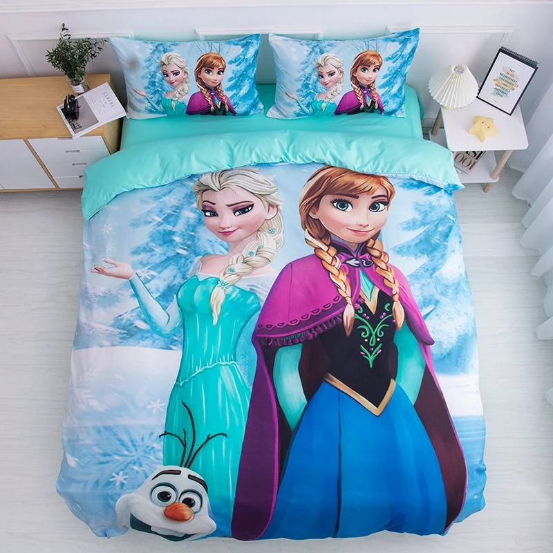 

Disney cartoon Frozen Princess Elsa Anna 3d bedding Sets Children's Boy's Girls Duvet Cover Set Twin Queen Size bed linen gifts