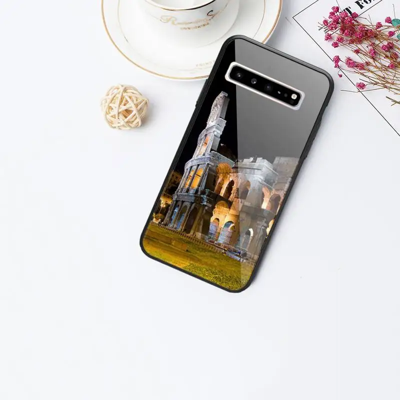 

Colosseum Phone Case glass For Samsung S10 S20 S9 Plus s6 7 edge Note9 10 Luxury brand