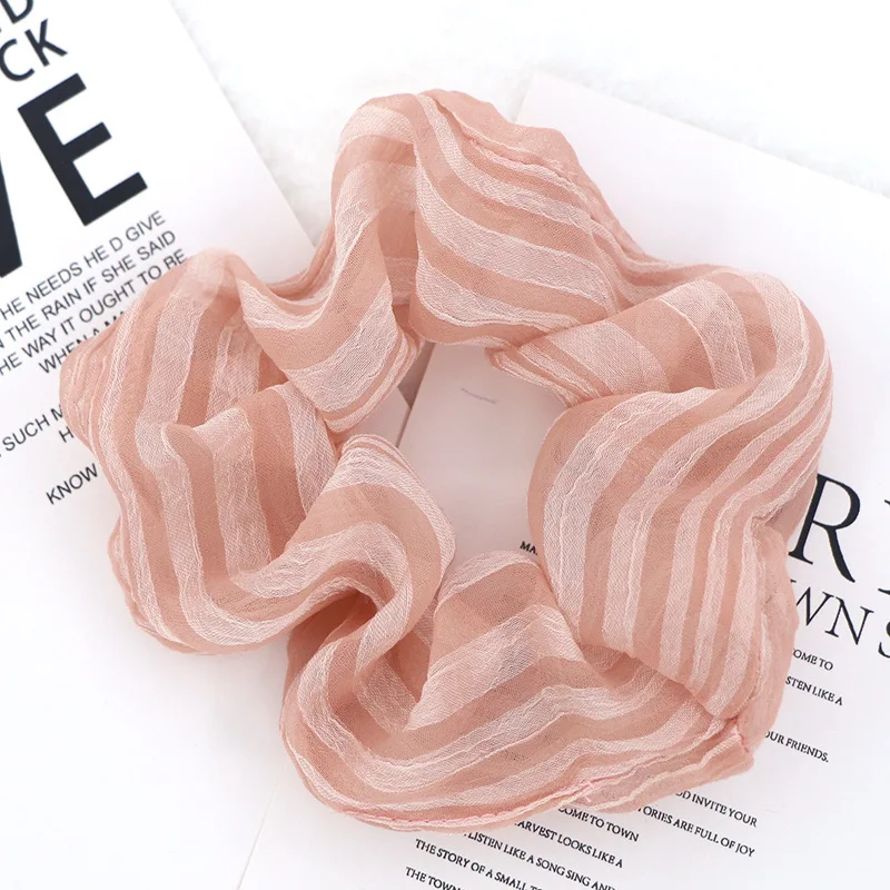 Модные Полосатые повязки для волос девочек женские разноцветные резинки милые