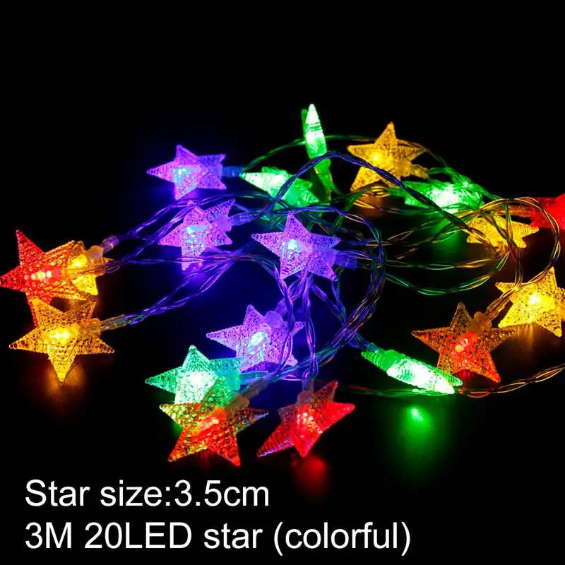 Colorful star 20 ротанговый шар светодиодный гирлянда сказочные огни Рождественская елка украшения Рождественский Декор теплое белое светодиодное освещение Декор год - Цвет: Colorful star