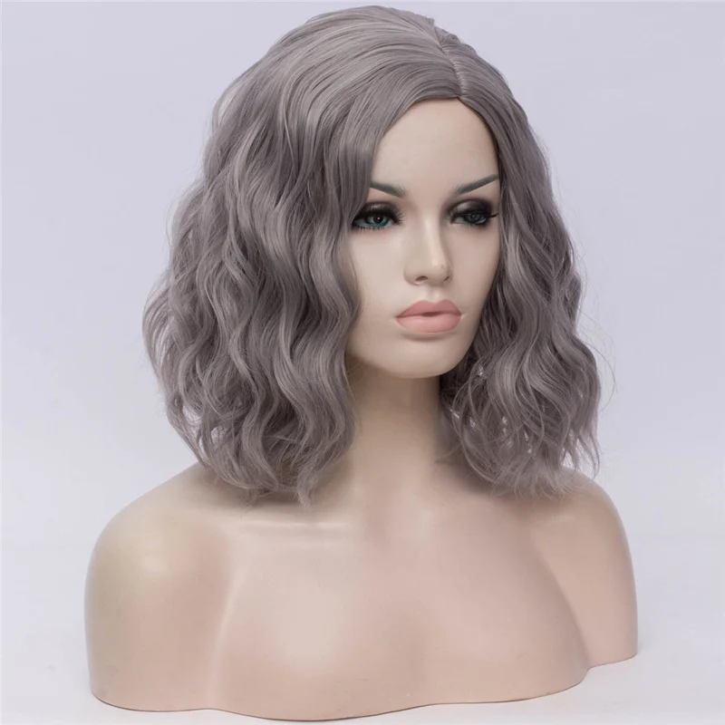 MSI Wigs женские розовые парики Короткие вьющиеся термостойкие 14 дюймов Синтетические волосы зеленый парик для черно-белых женщин косплей боб парики