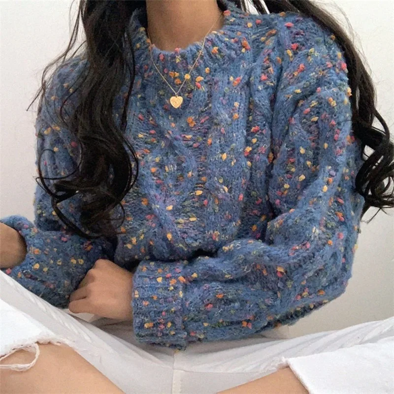 Gaganight шикарный корейский женский вязаный толстый свитер Повседневный свободный