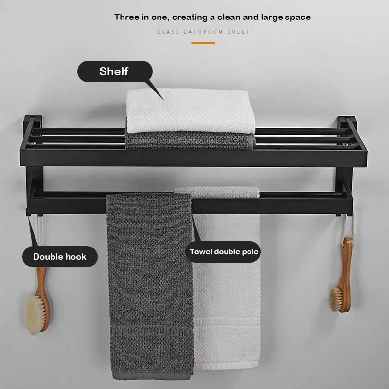 Космическая алюминиевая вешалка для полотенец свободная перфорированная ванной