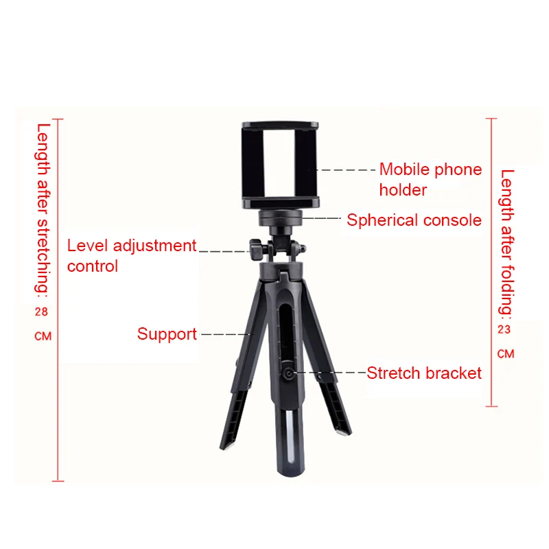 

Mini Desktop Tripod 360 Degree Rotation Foldable Shockproof Lightweight Bracket DSS899