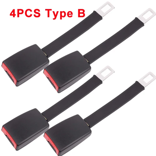 4Pcs Type B Универсальный чехол для ремня безопасности автомобиля удлинитель ремня безопасности 3 размера удлинитель ремня безопасности пряжка зажим ремня безопасности авто аксессуары - Название цвета: 4Pcs Type B