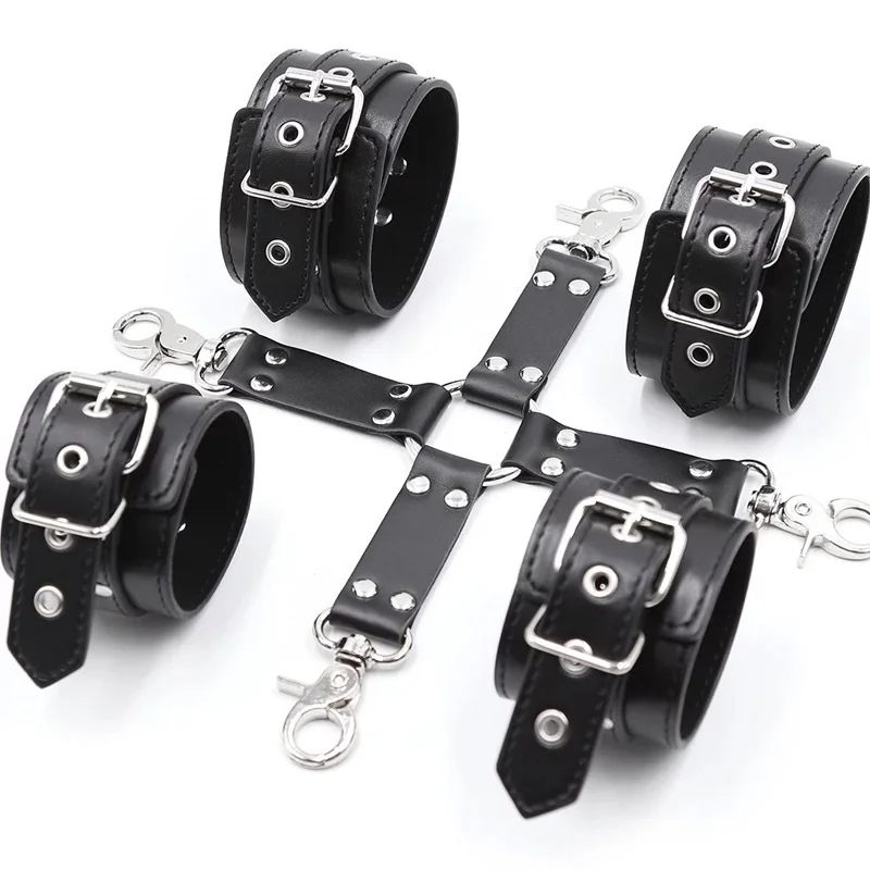 

Leather Handcuffs BDSM Bondage Restraint Flirting Slave Exotic Accessories Toys For Couples Games Handcuff & Ankle Cuffs Adult