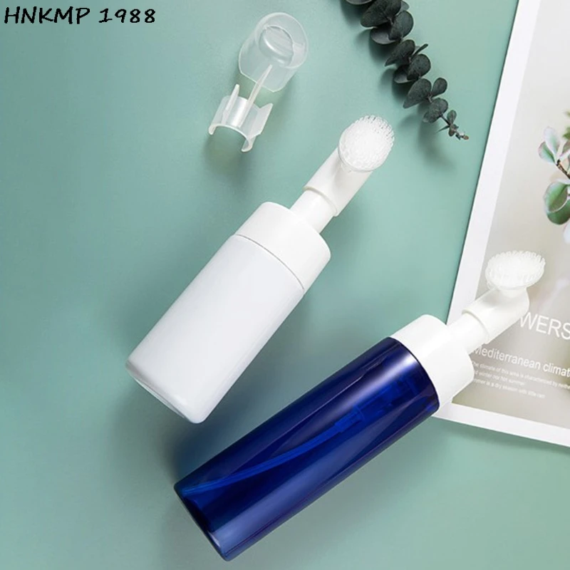 100/150/200ml Empty Froth Foaming Pump Bottle With Silicone Brush Head Plastic Face Cleaning Foam Bottles images - 6