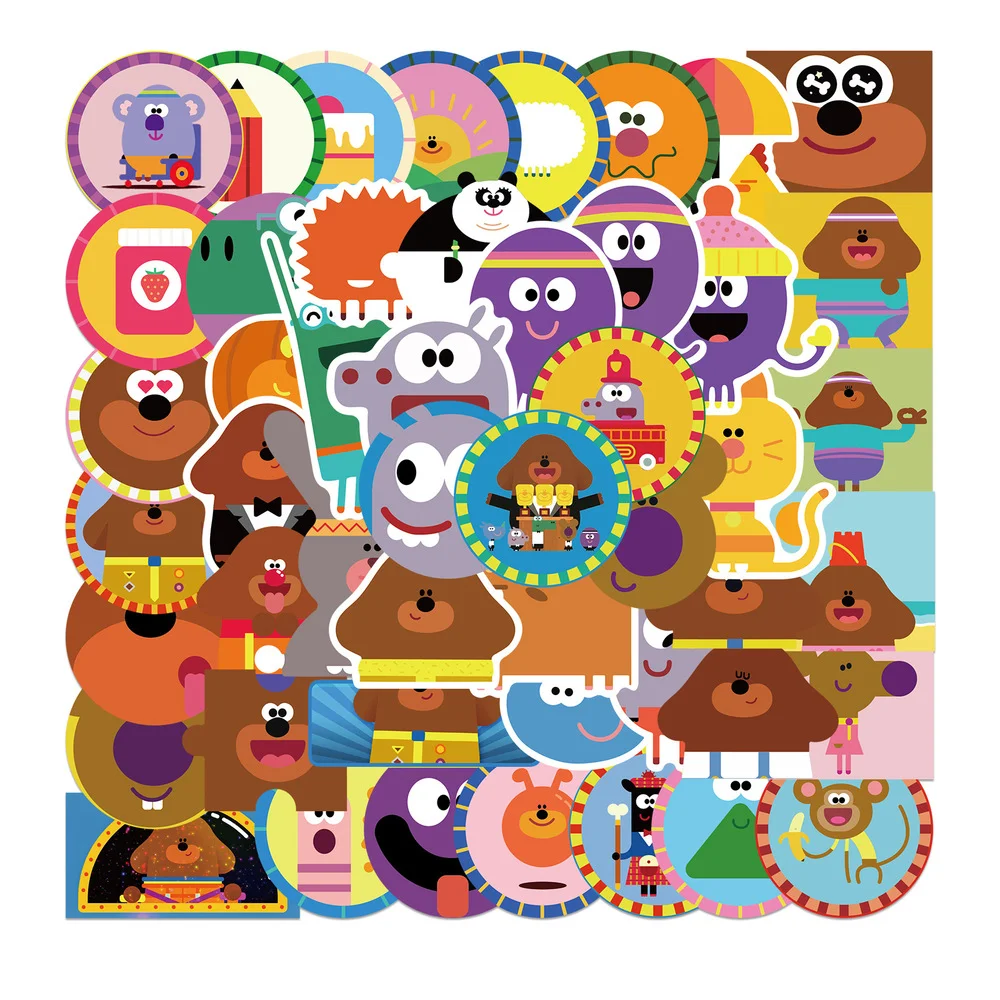 

10/50 шт./компл. Hey Duggee водонепроницаемые наклейки «сделай сам», Детский чемодан, телефон, ПВХ игрушка, граффити, детские подарки