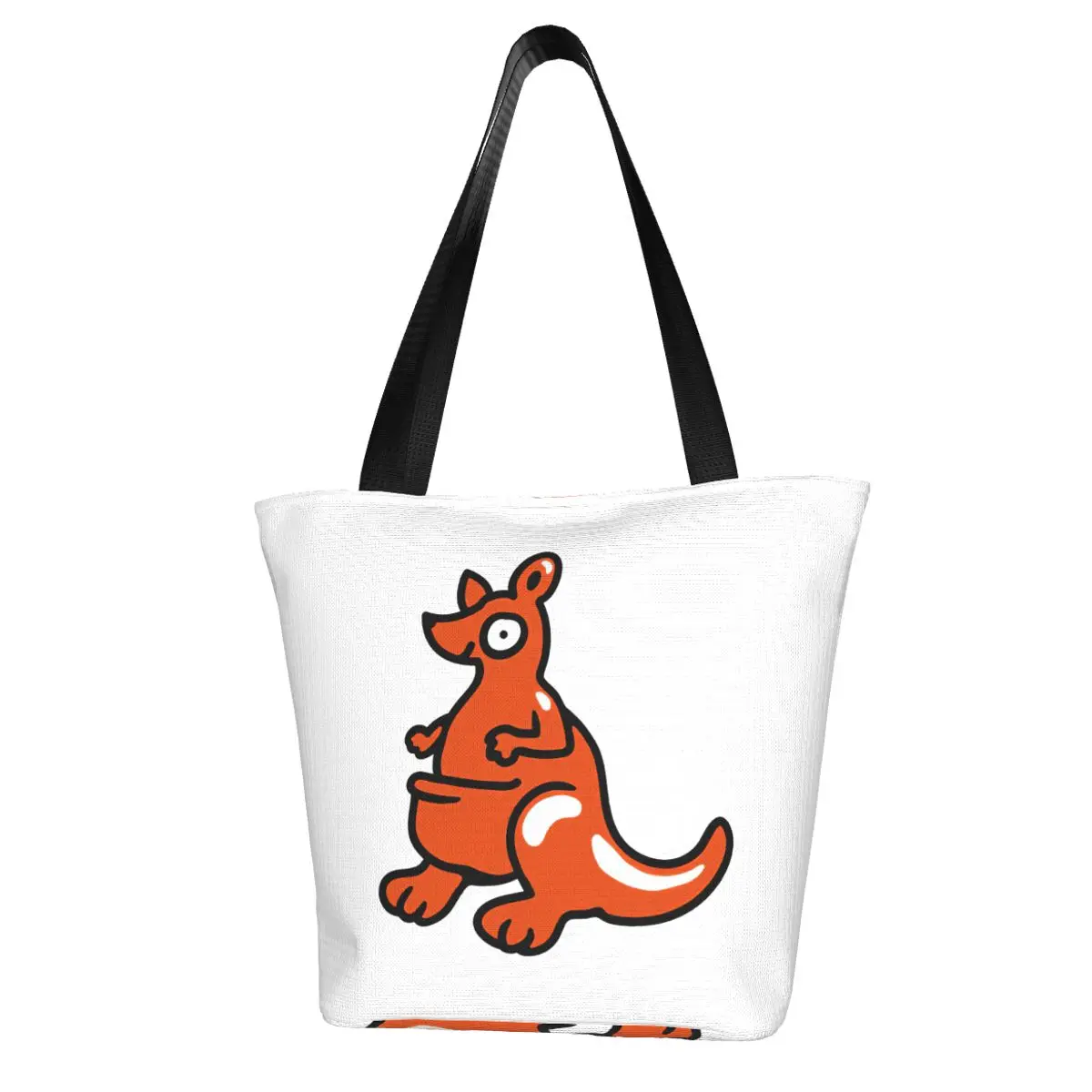 Happy Kangaroo With Pouch Shopping Bag Aesthetic Cloth Outdoor Handbag Female Fashion Bags