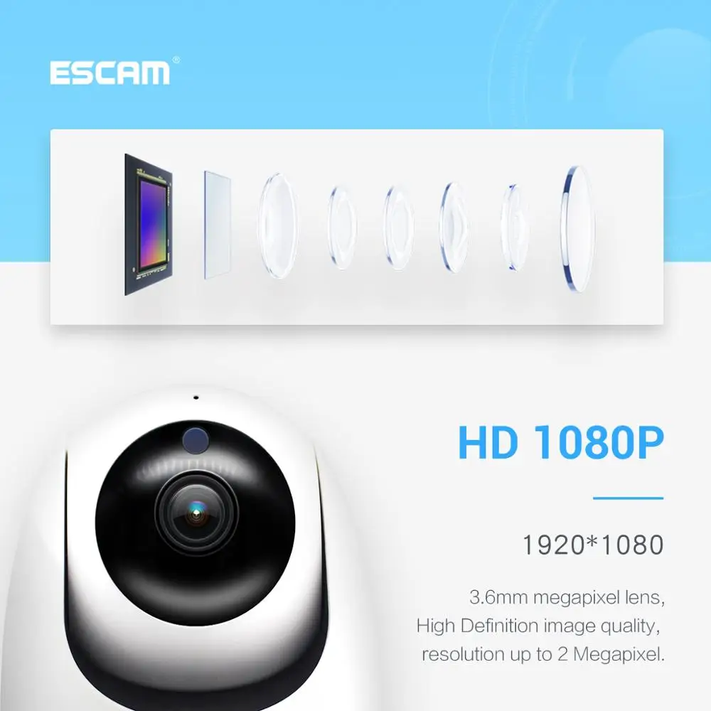 ESCAM 1080P IP Камера Беспроводной WI-FI для наблюдения безопасности автоматическое