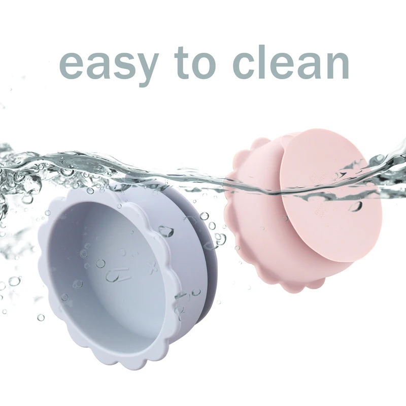 Cute Silicone Bowl Children's Tableware Supplementary Food Bowl BPA-free Waterproof Tableware Plate Wooden Spoon Silicone Fork