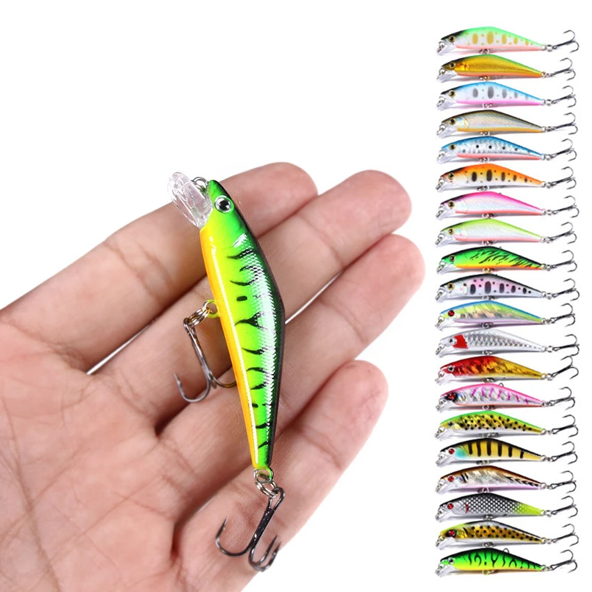 

Double Hook Long Distance Throwing Lure Mino Sink Into The Water Short Lingual Plate 6.8cm 5.2g 20 Colors