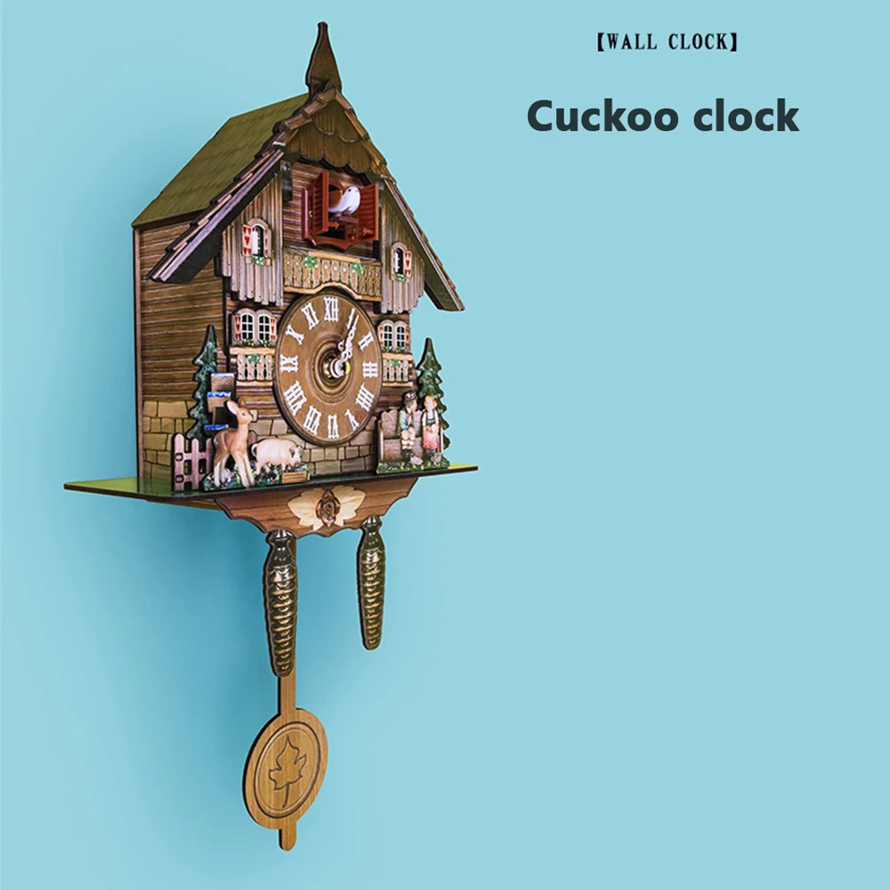 Cuckoo Clock German Black Forest Wooden Vintage Nordic Style Wall Alarm for Living Room Home Decoration Accessory | Дом и сад