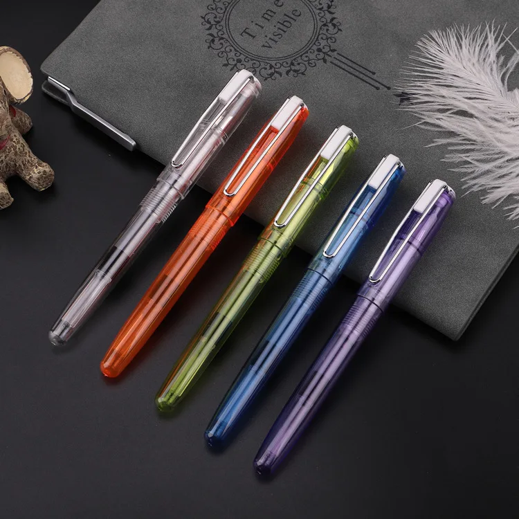 Ручка перьевая прозрачная F/EFmm карандаш с абсорбцией чернил и металлическим