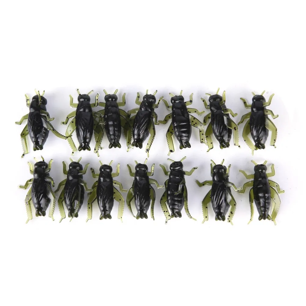 

20pcs/lot Cricket Fishing Lures Artificial Soft Insect Bait Pesca Lightweight Grasshopper Floating Ocean Wobblers Silicone Bait