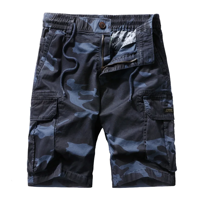

Новинка 2021, повседневные летние мужские шорты LZCHENG, свободные камуфляжные брюки с множеством карманов и пятью точками, Комбинезоны из чисто...