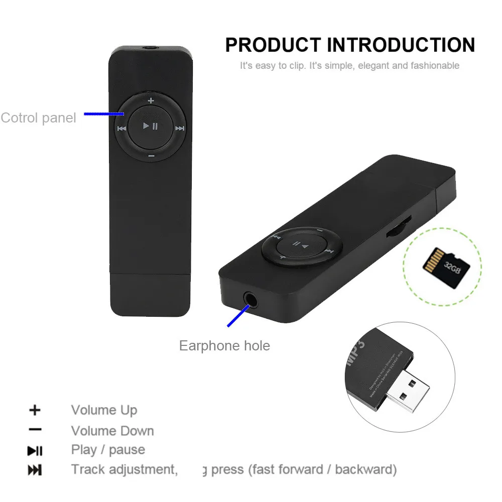 Портативный спортивный музыкальный MP3 плеер с поддержкой Micro TF карты|MP3-плееры| |