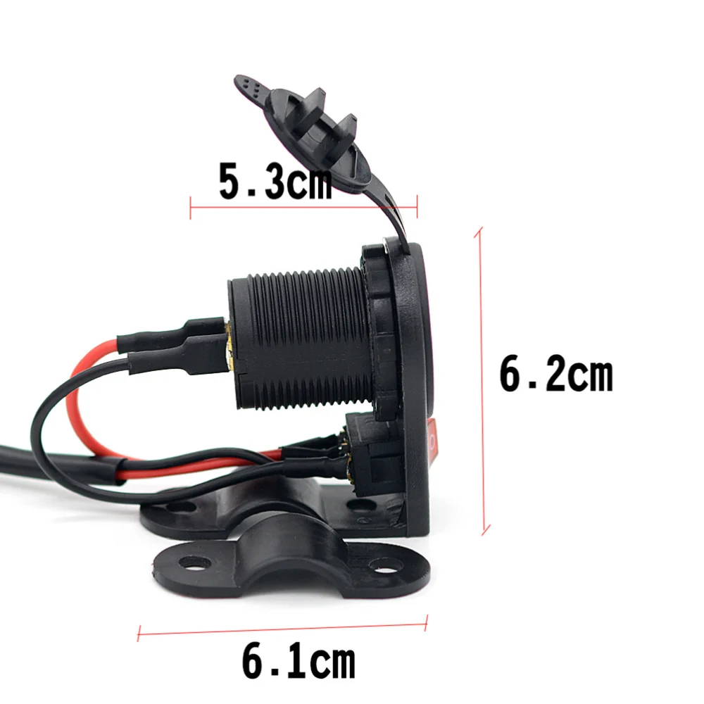 

Car Motorbike 12-24V Cigarette Lighter Dual USB Charger with Switch and LED Indicator for Cellphone / Tablet /GPS (White)