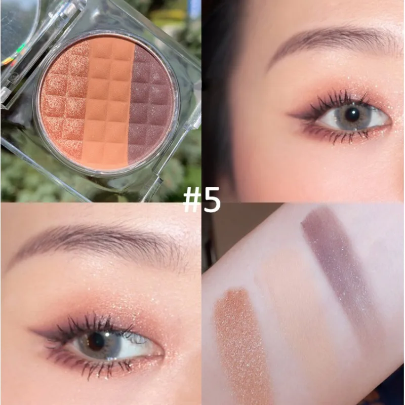 Палитра теней для макияжа 3 цвета матовая блестящая долговечная шелковая пудра