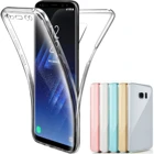 Полностью закрытый чехол 360 для Samsung Galaxy M10 M20 M30 A10 A30 A40 A50 A60 A70 A20E A40S A6 A7 A8 A9 2018, мягкие прозрачные чехлы из ТПУ для телефонов