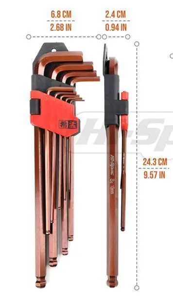 Long ball end Hi-Spec 9 шт ключ трещетка шестигранник шестигранники набор инструментов набор ключей наборы ключей наборы ключей набор шестигранников - Цвет: Long ball end
