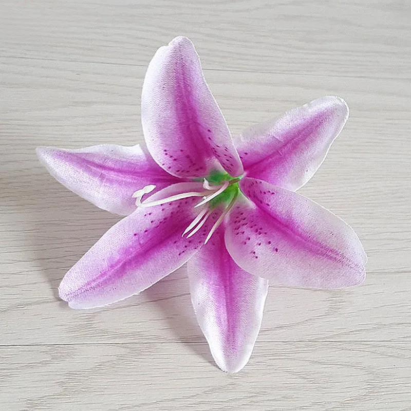light purple 10 шт./лот, 13 см, искусственная лилия, бутон, свадебные украшения, искусственная лилия, цветок, голова, 8 цветов, для дома, сделай сам, украшения, вечерние принадлежности - Цвет: light purple