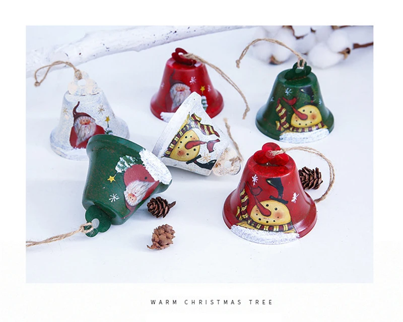 Новогодняя железная декоративная подвеска в виде большого колокольчика