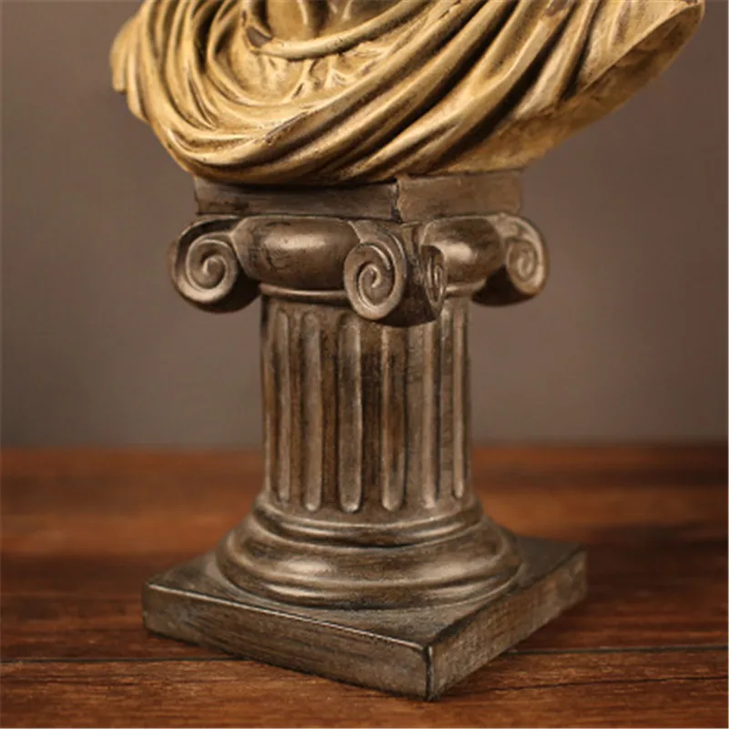 

Resin Retro Greece Ancient Rome Figure Half-Length Portrait Sculpture Fashion Hotel Club Celebrity Decoration Craftwork X2274