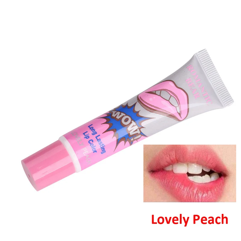 lovely peach Романтический медведь 6 цветов пилинг для губ волшебный матовый сексуальный красный макияж стойкий блеск для губ красота Wow жидкая губная помада - Цвет: lovely peach
