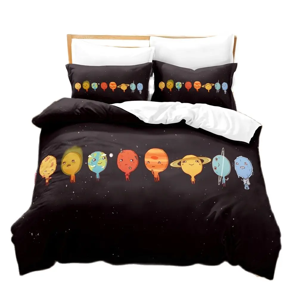 

3D printed clear science fiction universe Bedding Set Down Quilt Cover with Pillowcase Double Complete Queen King Bedding