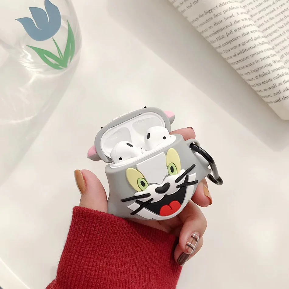 3D Bluetooth беспроводной чехол для наушников с кошкой для AirPods, силиконовый защитный чехол, аксессуары для Apple Air pods, зарядная коробка