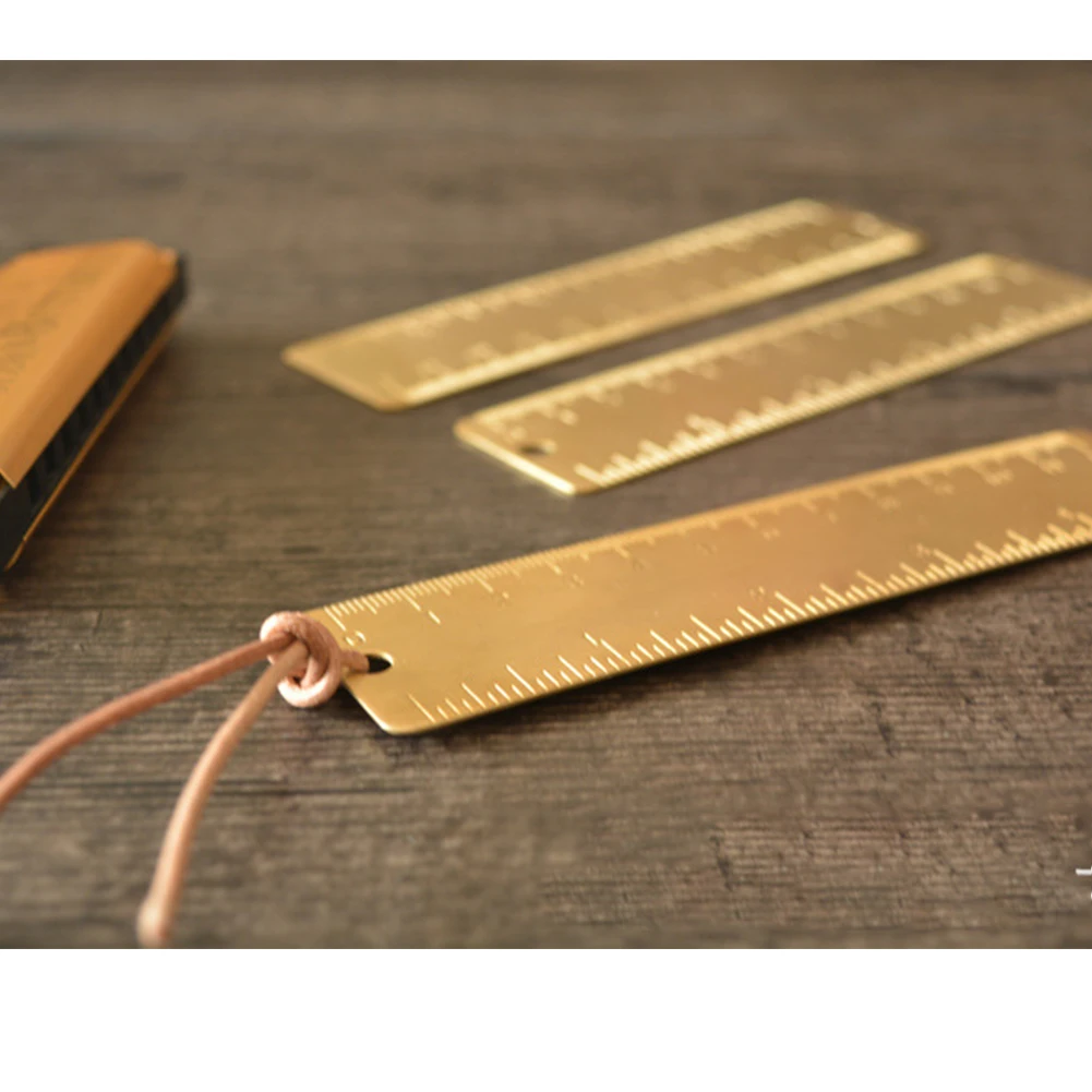 Camping Brass Vintage Accurate Hiking Portable Measuring Tool Travel Outdoor Inch Scale Bookmarks Durable Mini Ruler | Спорт и