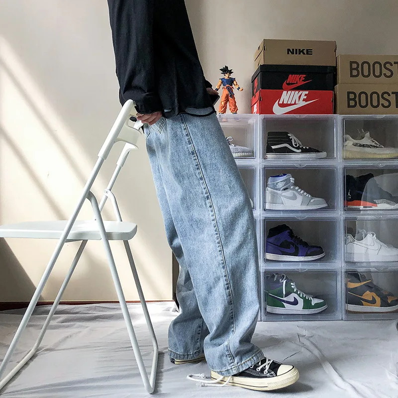 

Baggy Jeans Trousers Male Denim Pants Black Wide Leg Pants Men's Jeans Loose Casual Autumn Winter Korean Streetwear
