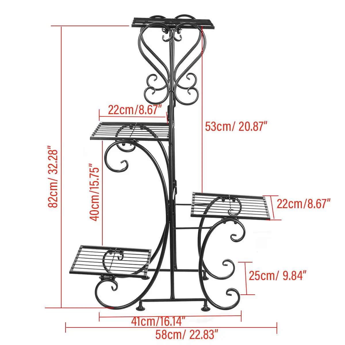 

4 Tiers Flower Rack Plant Stand Multi Flower Stand Shelves Bonsai Display Shelf Yard Garden Patio Balcony Pot Plant Shelves