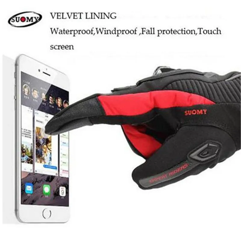 Мотоциклетные Перчатки SUOMY водонепроницаемые для мужчин и женщин с сенсорным