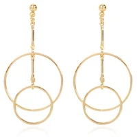 double layers gold earrings vintage tassel circle geometric earrings for women minimalist small hoop earrings 2021 hot