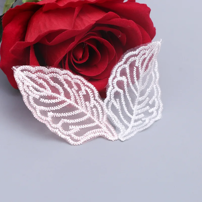 10 шт. вышитые нашивки с цветочной 3D аппликацией Белые и розовые кружевные