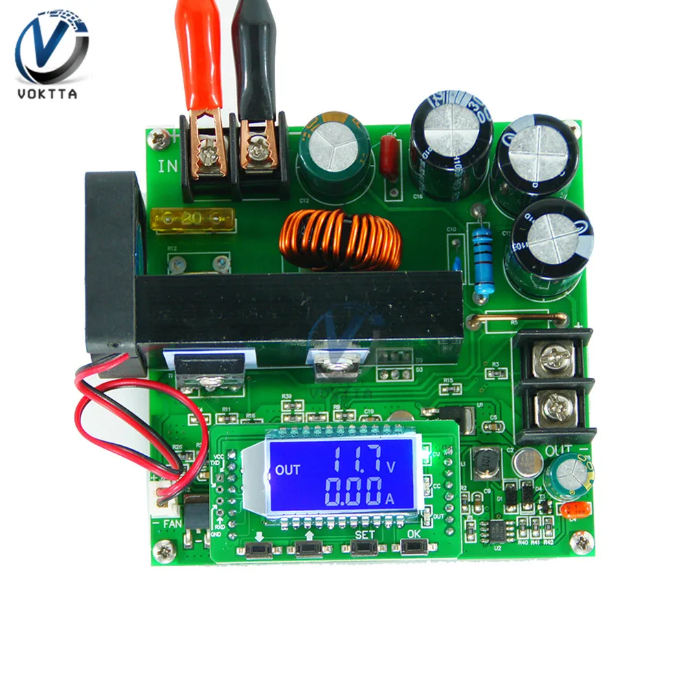 BST900W DC-DC Boost ЖК-дисплей Повышающий Модуль питания 8-60 В до 10-120 трансформатор