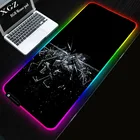 Игровой коврик для мыши XGZ с подсветкой RGB, нескользящий цветной коврик из искусственной кожи с увеличенной USB-подсветкой и клавиатурой
