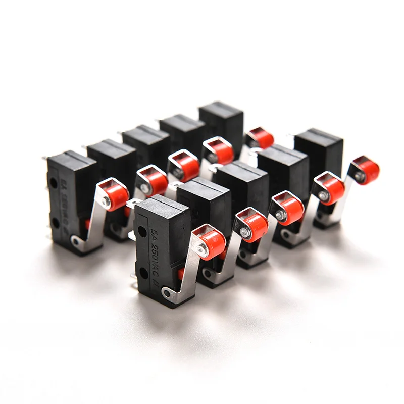 

10Pcs Micro Roller Lever Arm Open Close Limit Switch KW12-3 PCB Microswitch