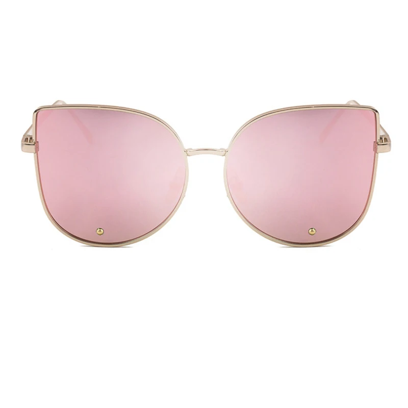 Розовый кошачий глаз очки Солнцезащитные женские модные Зеркальные Роскошные