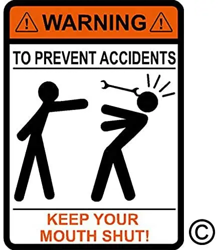 

Car Stickers Funny Decals Warning To Prevent Accidents Keep Your Mouth Shut Wrench Mechanic Vinyl Decal Novelty Creative Sticker