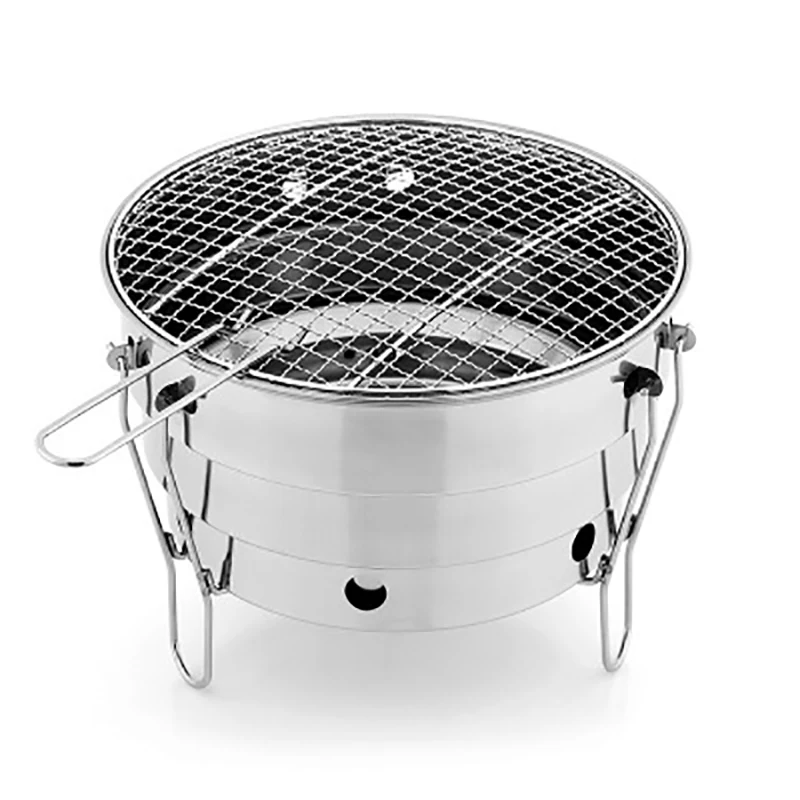 Нержавеющая сталь барбекю уголь гриль складной портативный приготовления