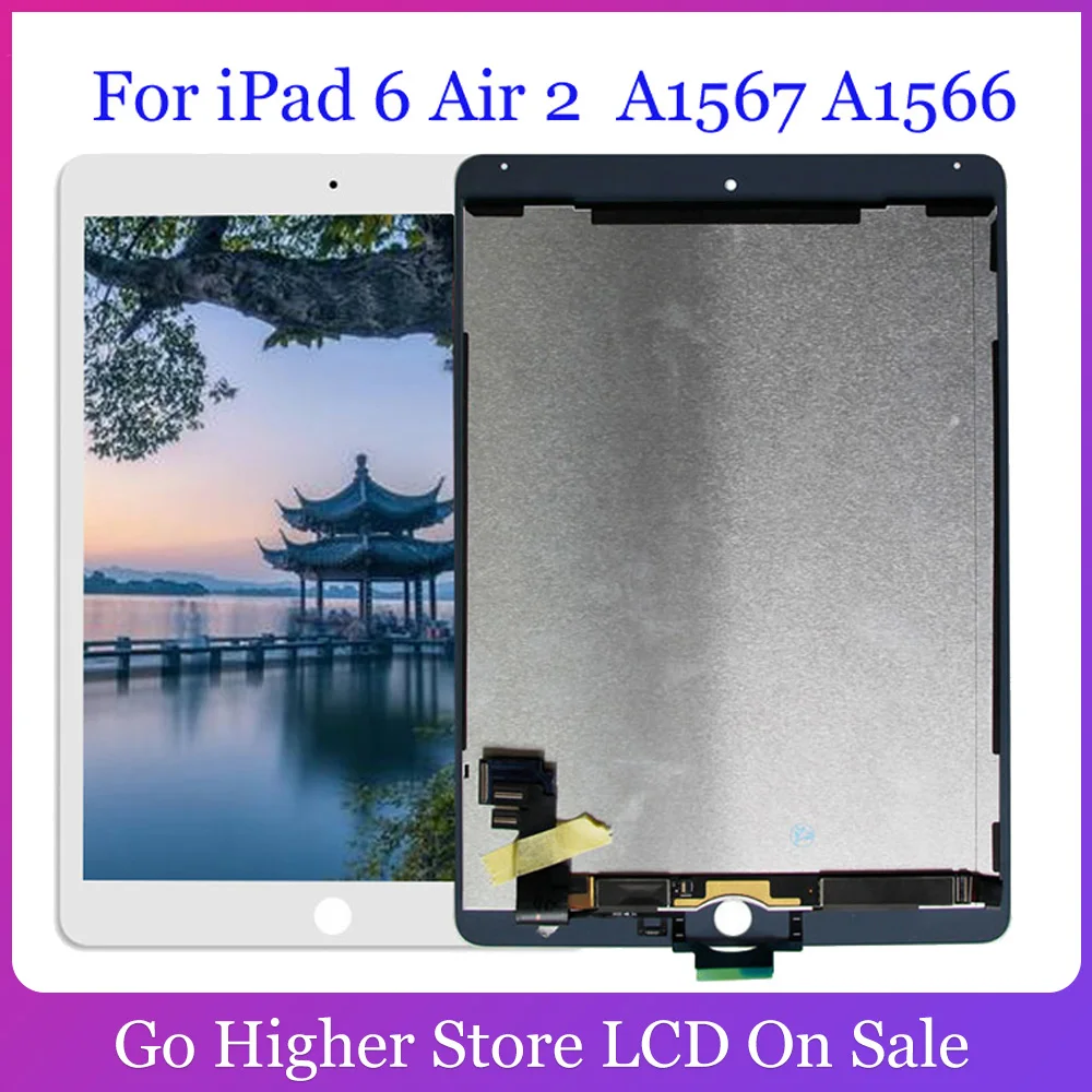 Для iPad 6 A1567 A1566 ЖК дисплей сенсорный экран дигитайзер стекло в сборе для Air 2