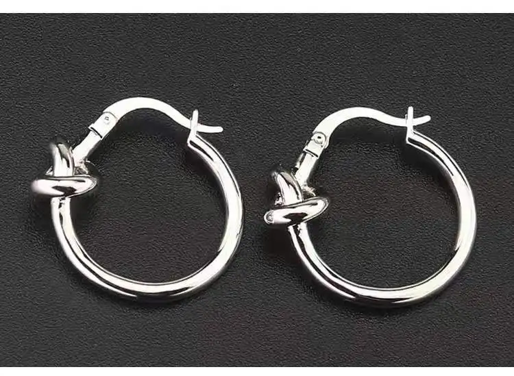 

Danesluecy Brass Fashion Knot Circle Earring for Women Jewelry